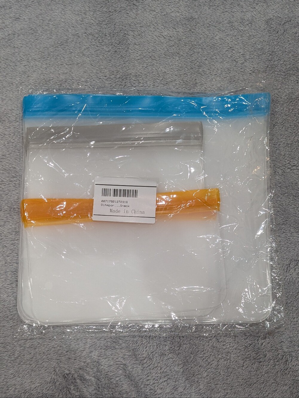 Reusable Clear Storage Bags - Blue & Orange Seal, Multipack